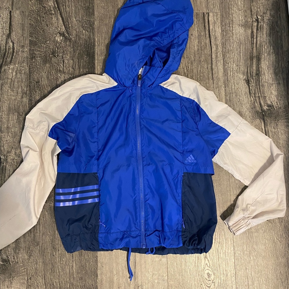 Adidas Blue Colorblock Windbreaker